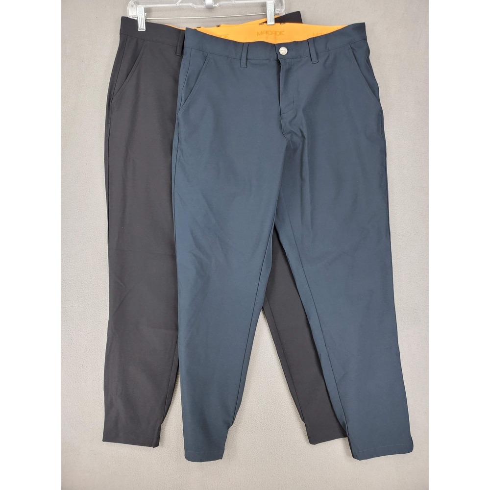 Lot Macade Golf Slim Fit Joggers Mens 32S Gray Black Ankle Zip Performance Pants